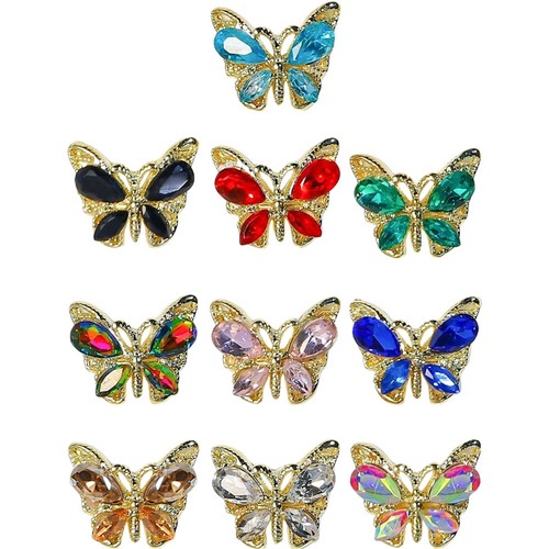 10pz charm unghie farfalle - 10pz,