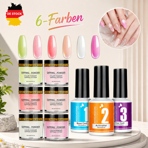 Dipping powder nails set 9pcs - powder,